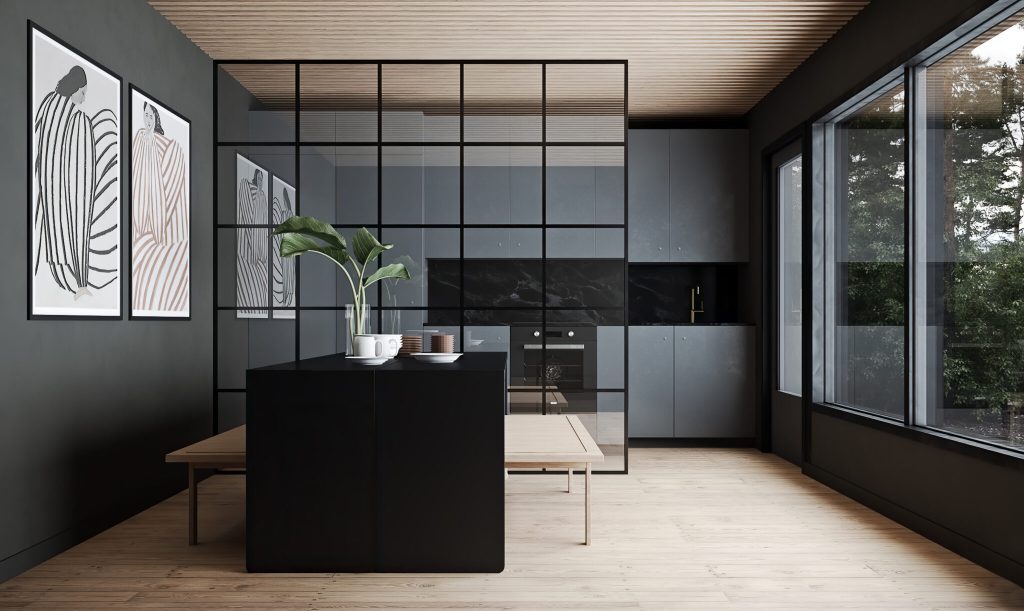 Tablebed Black in a compact apartment.